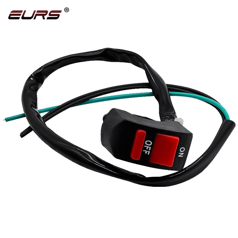 EURS 22mm Handlebar Switch New 12V ATV Electronic Bike Scooter Motorbike Light Bullet Connector Plastic Motorcycle On-Off Push