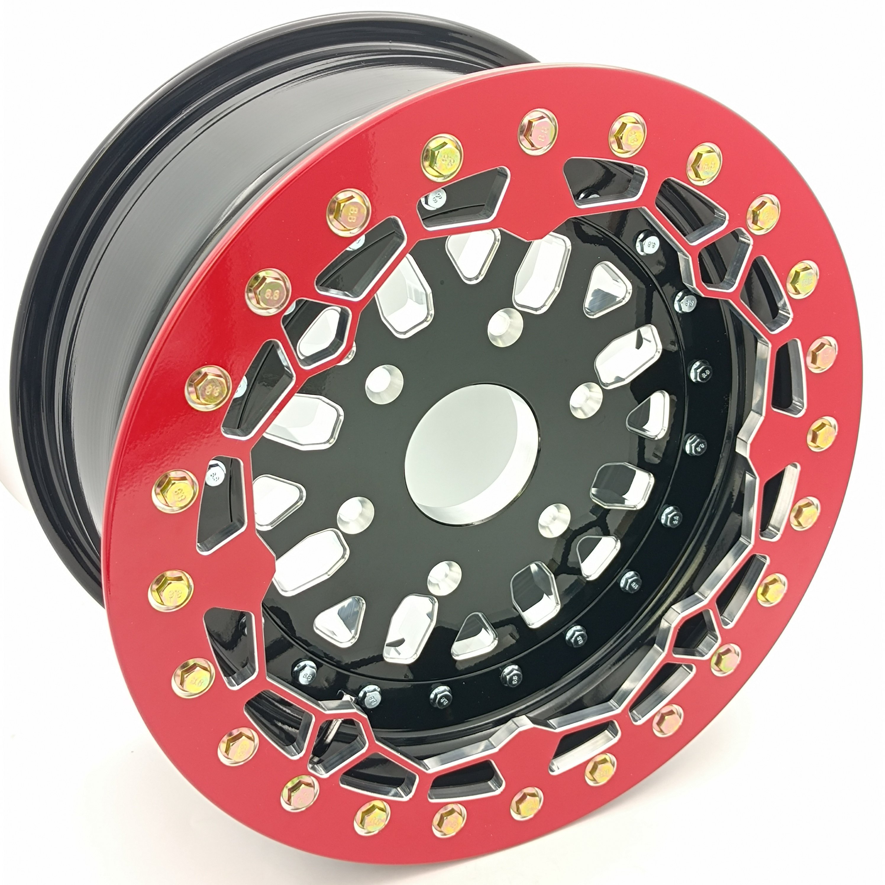 New Side by Sides 4x4 ATV UTV Parts 15x7 5+2 6/139.7 Rims15inch 3 Piece Beadlock UTV Wheels for 2024 Can Am Maverick R