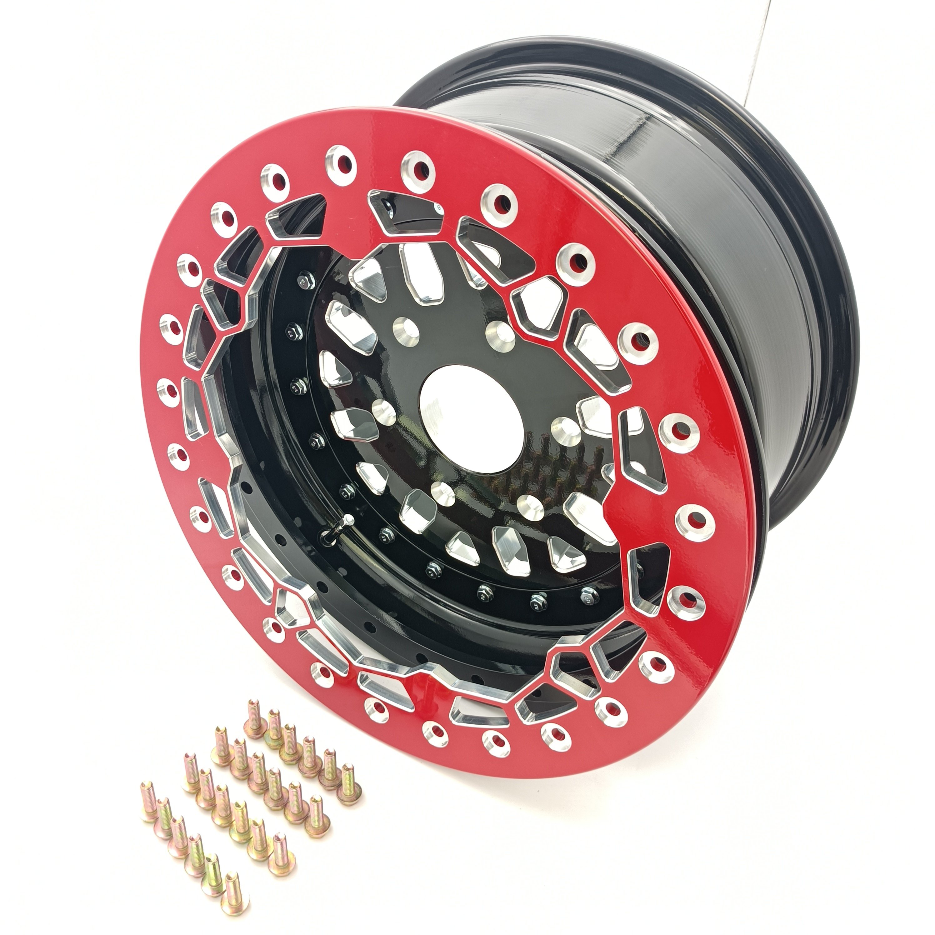 New Side by Sides 4x4 ATV UTV Parts 15x7 5+2 6/139.7 Rims15inch 3 Piece Beadlock UTV Wheels for 2024 Can Am Maverick R