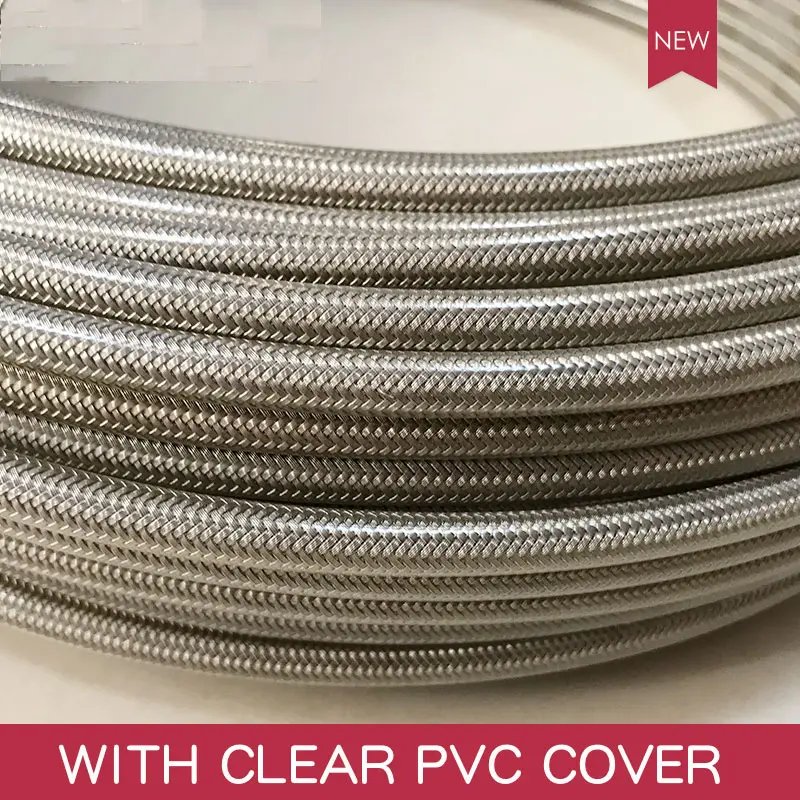 AN3 1/8" Motorcycle braided Stainless Steel nylon PTFE -3an BRAKE LINE HOSE FLUID HYDRAULIC Precise hose Gas Oil Fuel Line Hoses