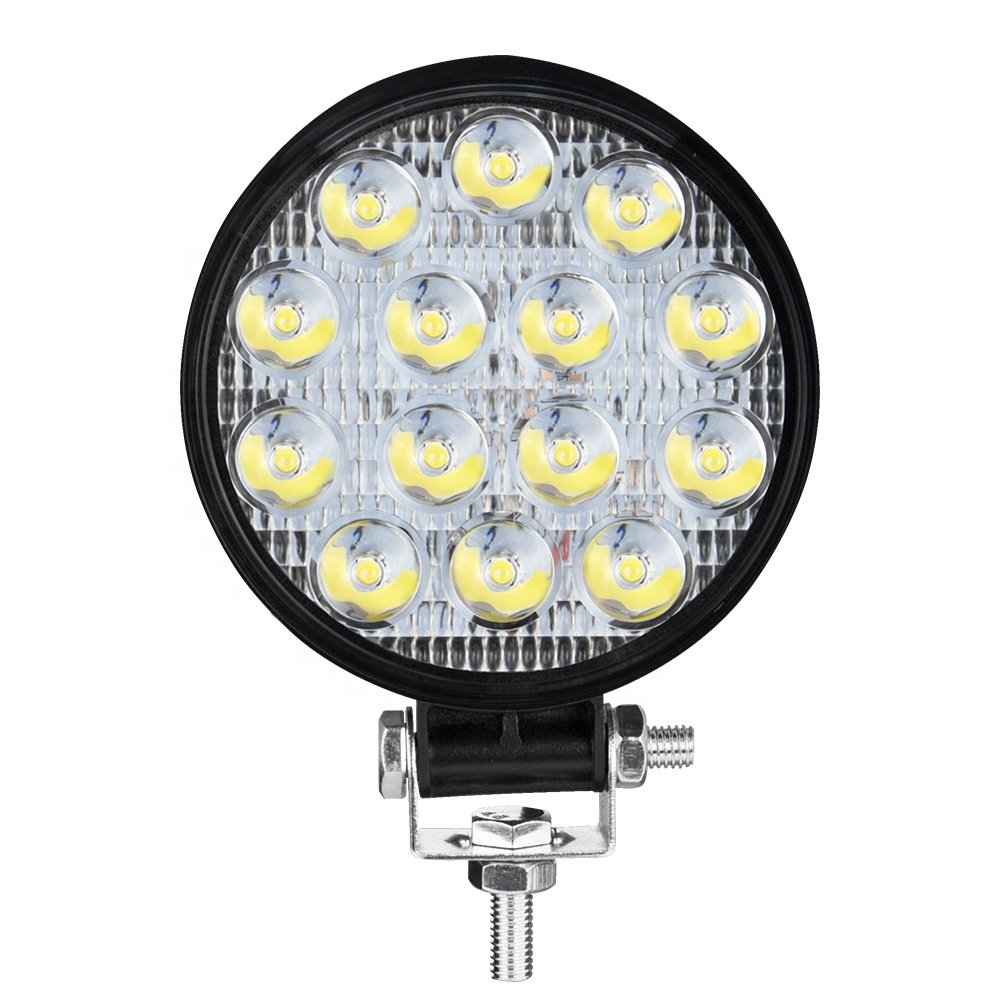 DXZ 14LED 42W Round Shape Car Led Fog Lights for Trucks Cars Led Work Light Bar for Off Road Car/Motorcyc SUV Boat / ATV