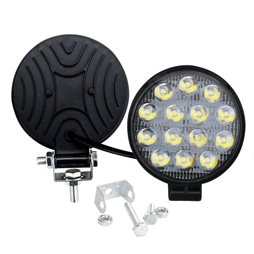 DXZ 14LED 42W Round Shape Car Led Fog Lights for Trucks Cars Led Work Light Bar for Off Road Car/Motorcyc SUV Boat / ATV