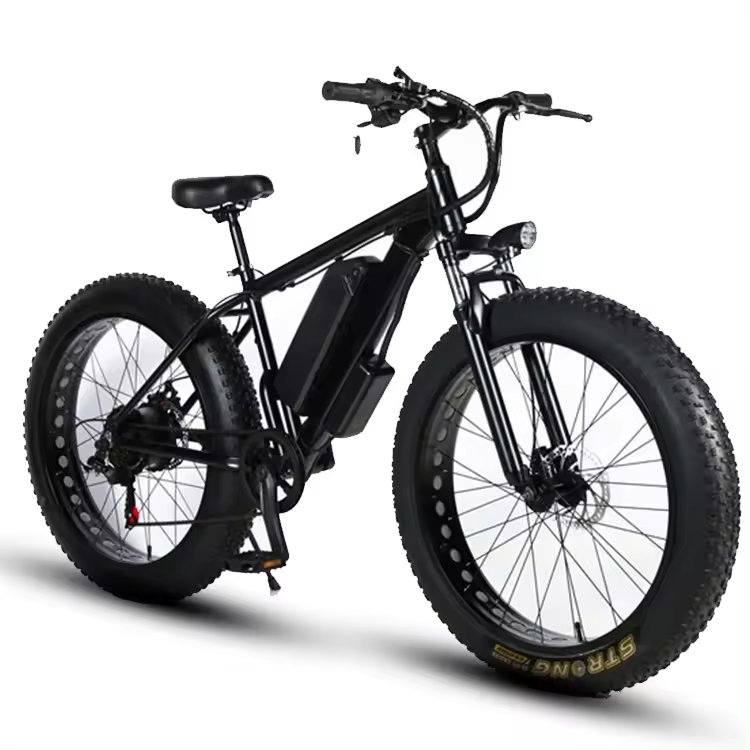 Electric Bike Carbon Fiber Snow Off-road Electric Bicycle Fat Tire Mountain ATV Student Bike 26-inch Ebike