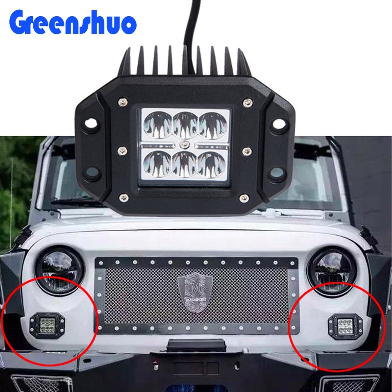 12V 24V Offroad Flush Mount LED Pods Spot LED Work Lamp Truck Tail Light for Auto Car 4x4 4WD Pickup ATV