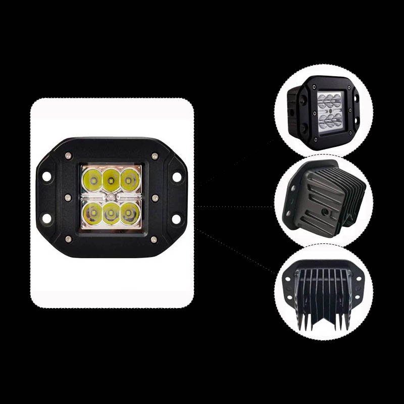 12V 24V Offroad Flush Mount LED Pods Spot LED Work Lamp Truck Tail Light for Auto Car 4x4 4WD Pickup ATV
