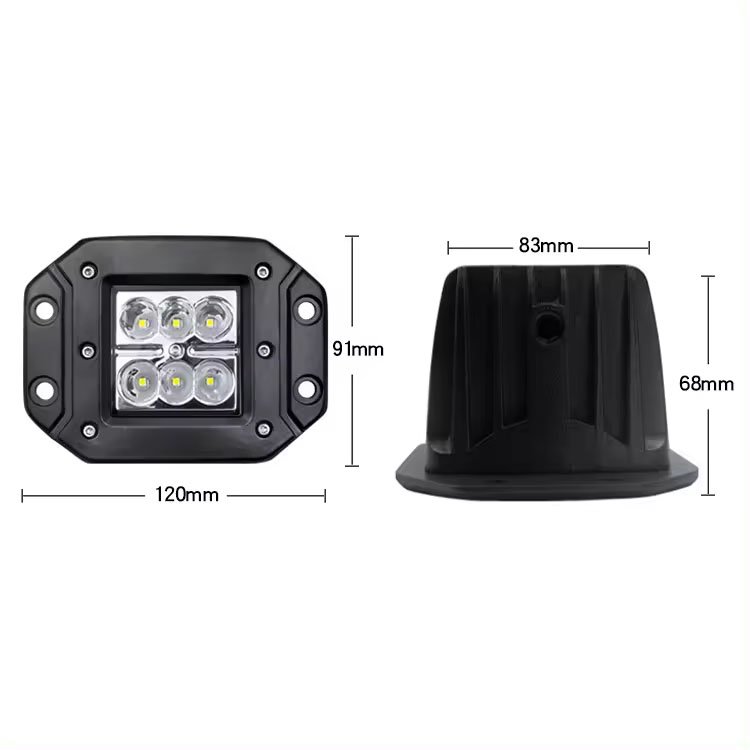 12V 24V Offroad Flush Mount LED Pods Spot LED Work Lamp Truck Tail Light for Auto Car 4x4 4WD Pickup ATV