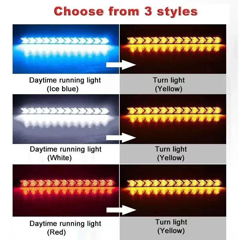 Universal LED Conversion Daytime Running Lights Arrow Streaming Turn Signal Lights Super Bright Waterproof Car Light Bar