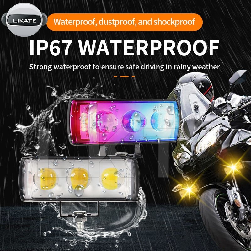 Motorcycle Led Fog Lights Driving Fog Light Auxiliary Spotlight Projector Lens Bright Electric Motor Driving Fog Lamp for ATV