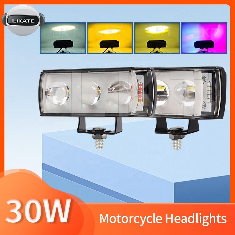Motorcycle Led Fog Lights Driving Fog Light Auxiliary Spotlight Projector Lens Bright Electric Motor Driving Fog Lamp for ATV