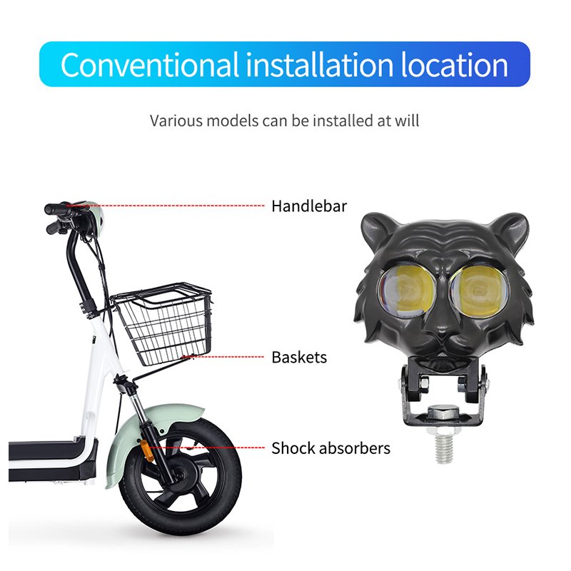 12V 24V Motorcycle LED Spotlights Driving Lights Yellow White Dual Color Off Road 4X4 ATV Fog Light Universal Car Accessories