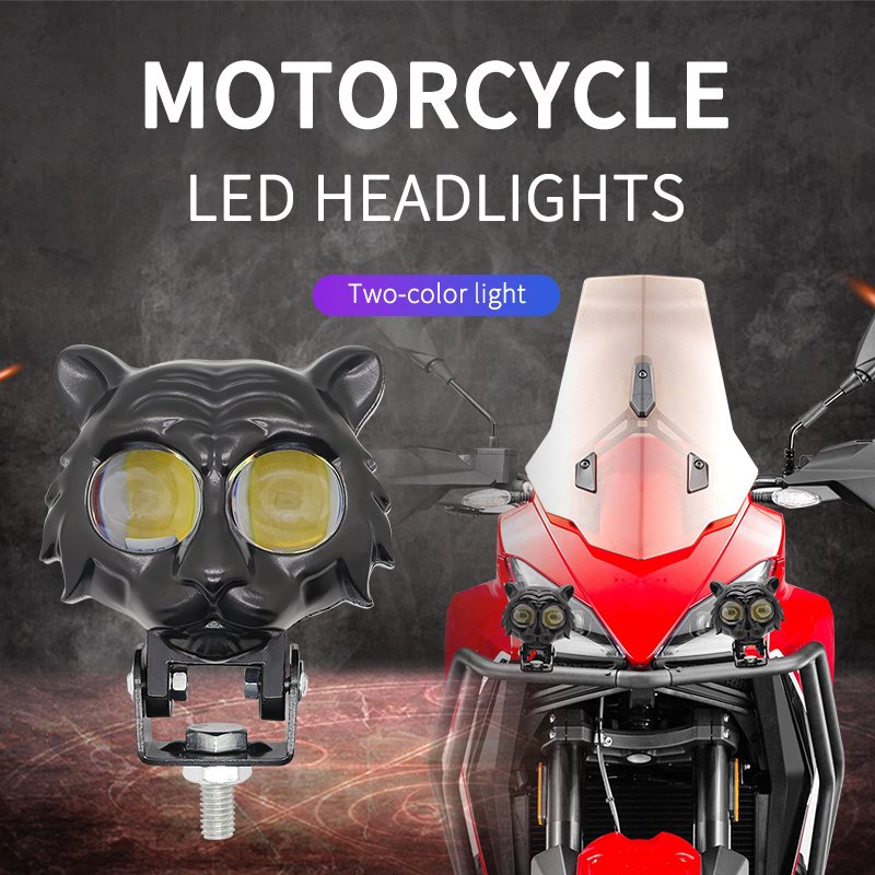 12V 24V Motorcycle LED Spotlights Driving Lights Yellow White Dual Color Off Road 4X4 ATV Fog Light Universal Car Accessories