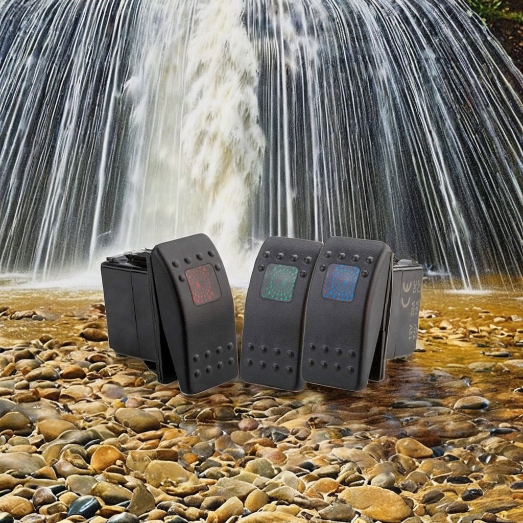 LED Light Bar Dash Rocker Switch 3 Pin On/Off 20A 12V/24V Waterproof Toggle Switch for ATV UTV Boat Marine Car