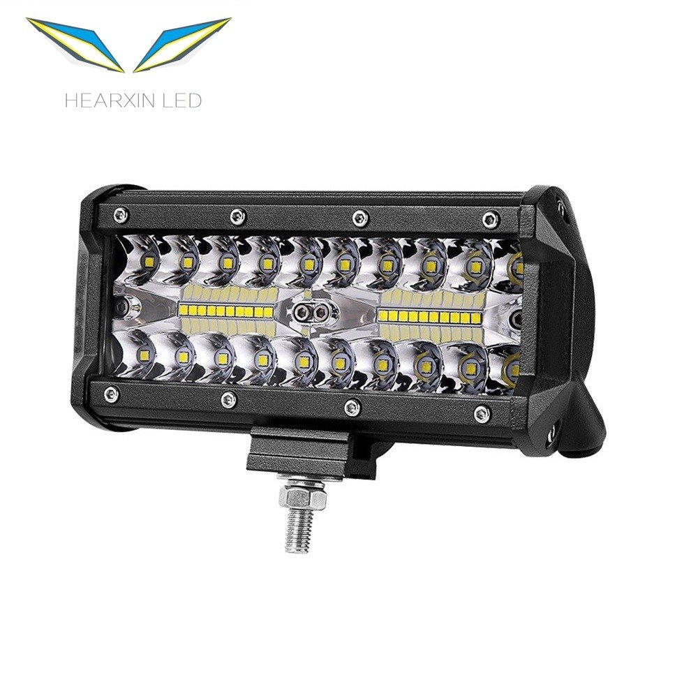 7 Inch 120W LED Work Light Bar IP67 White Yellow Light for Driving 4x4 Offroad Boat Car Tractor Truck SUV ATV Spot Flood Lights