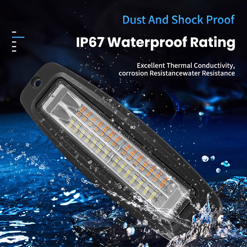 7 Inch 54W LED Work Light Bar 18LED White Yellow Flush Mount Flood Driving Fog Lamp for Car Truck 4X4 Offroad ATV SUV 4WD