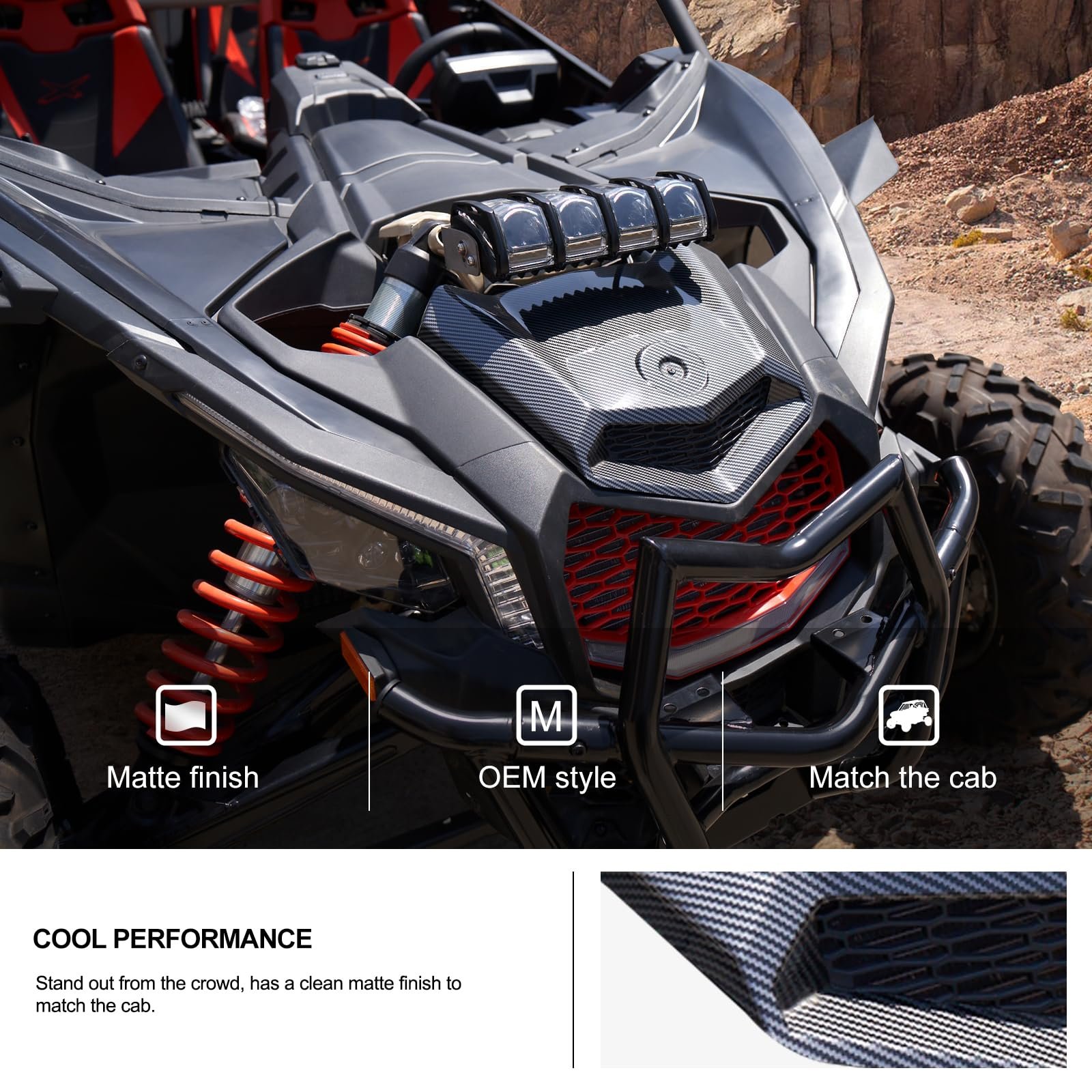 NEWWIND High Quality T-urbo Front Hood Guard Car Ptotrctor Scoop for 2017-2023 Can-Am Maverick X3 ATV/UTV Parts Accessories