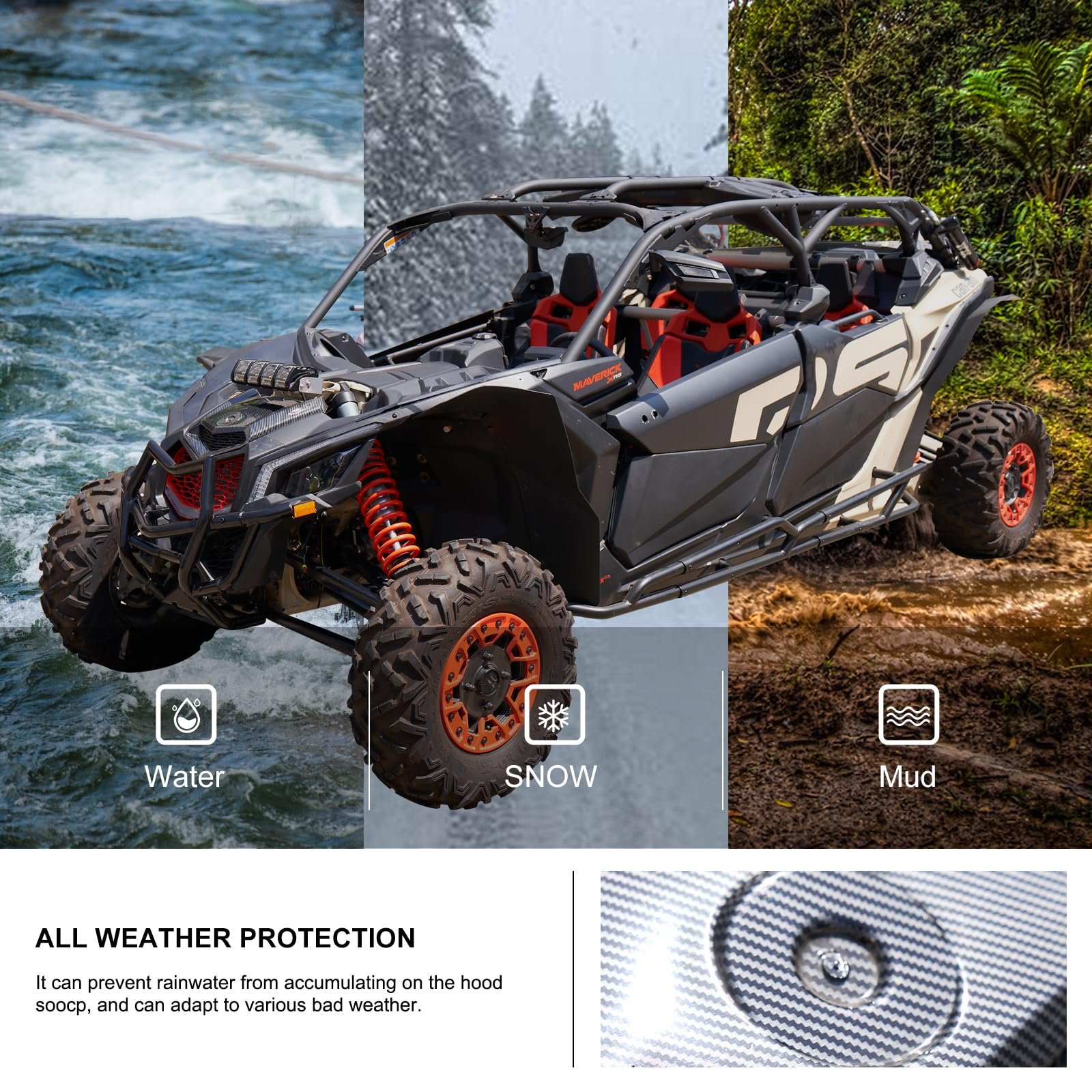 NEWWIND High Quality T-urbo Front Hood Guard Car Ptotrctor Scoop for 2017-2023 Can-Am Maverick X3 ATV/UTV Parts Accessories