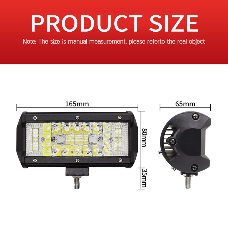 7 Inch 168W LED Work Light Bar 4 Rows Car Spot Beam 12V LED Driving Fog Lamp for Off Road 4x4 Vehicle SUV ATV Tractor Trucks