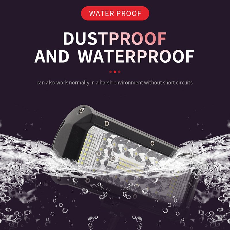 7 Inch 168W LED Work Light Bar 4 Rows Car Spot Beam 12V LED Driving Fog Lamp for Off Road 4x4 Vehicle SUV ATV Tractor Trucks