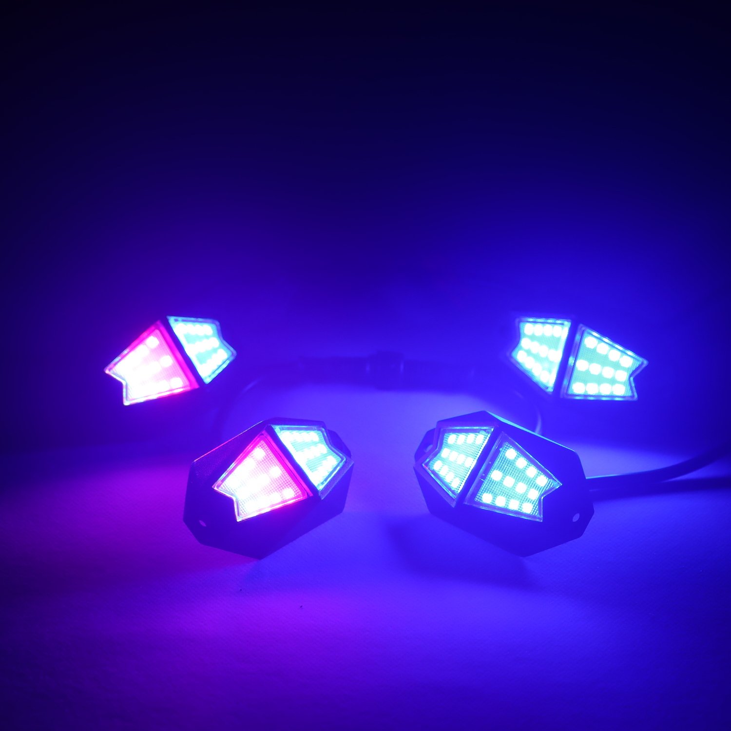 Wide Angle Rocklights Illuminating Obstacles RGB Chasing 24 Led Rock Lights for UTVs ATVs