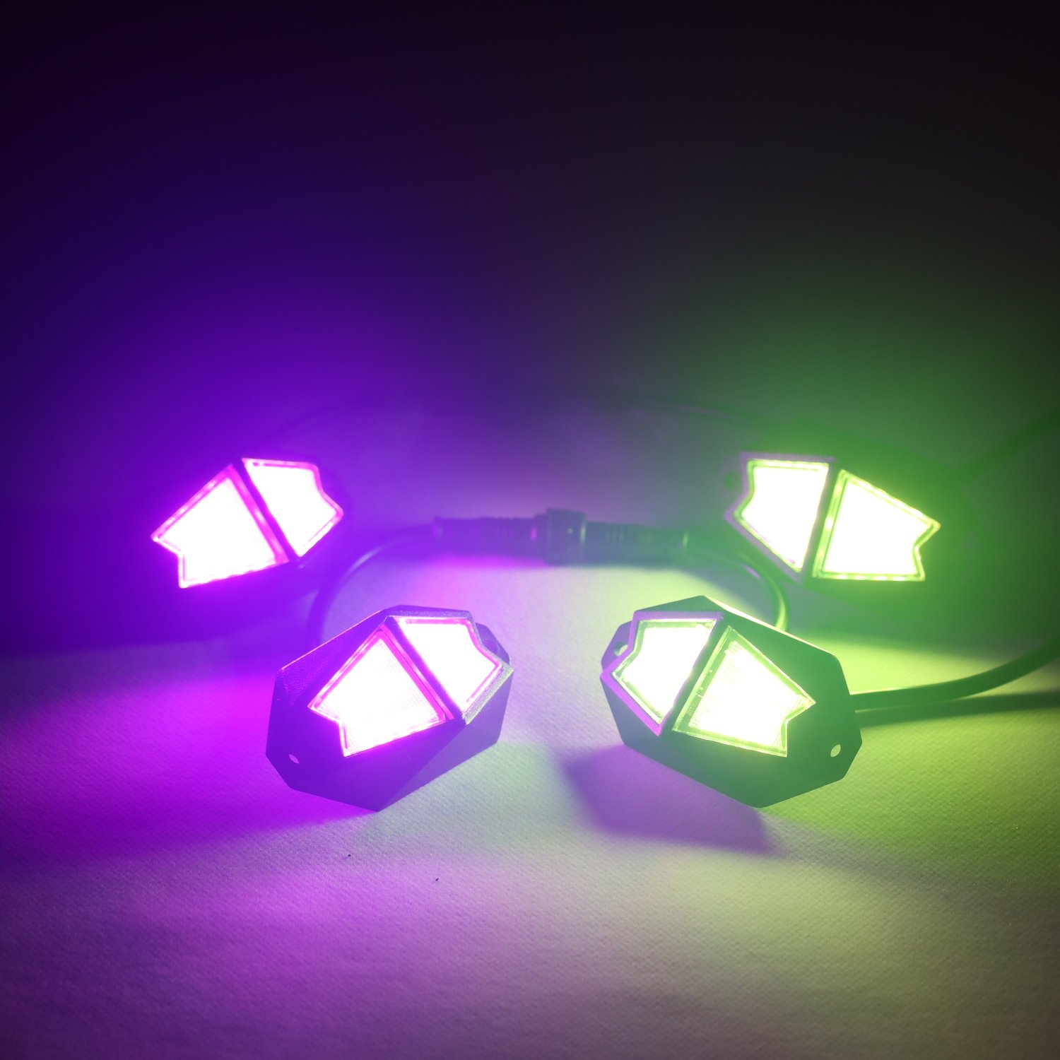 Wide Angle Rocklights Illuminating Obstacles RGB Chasing 24 Led Rock Lights for UTVs ATVs