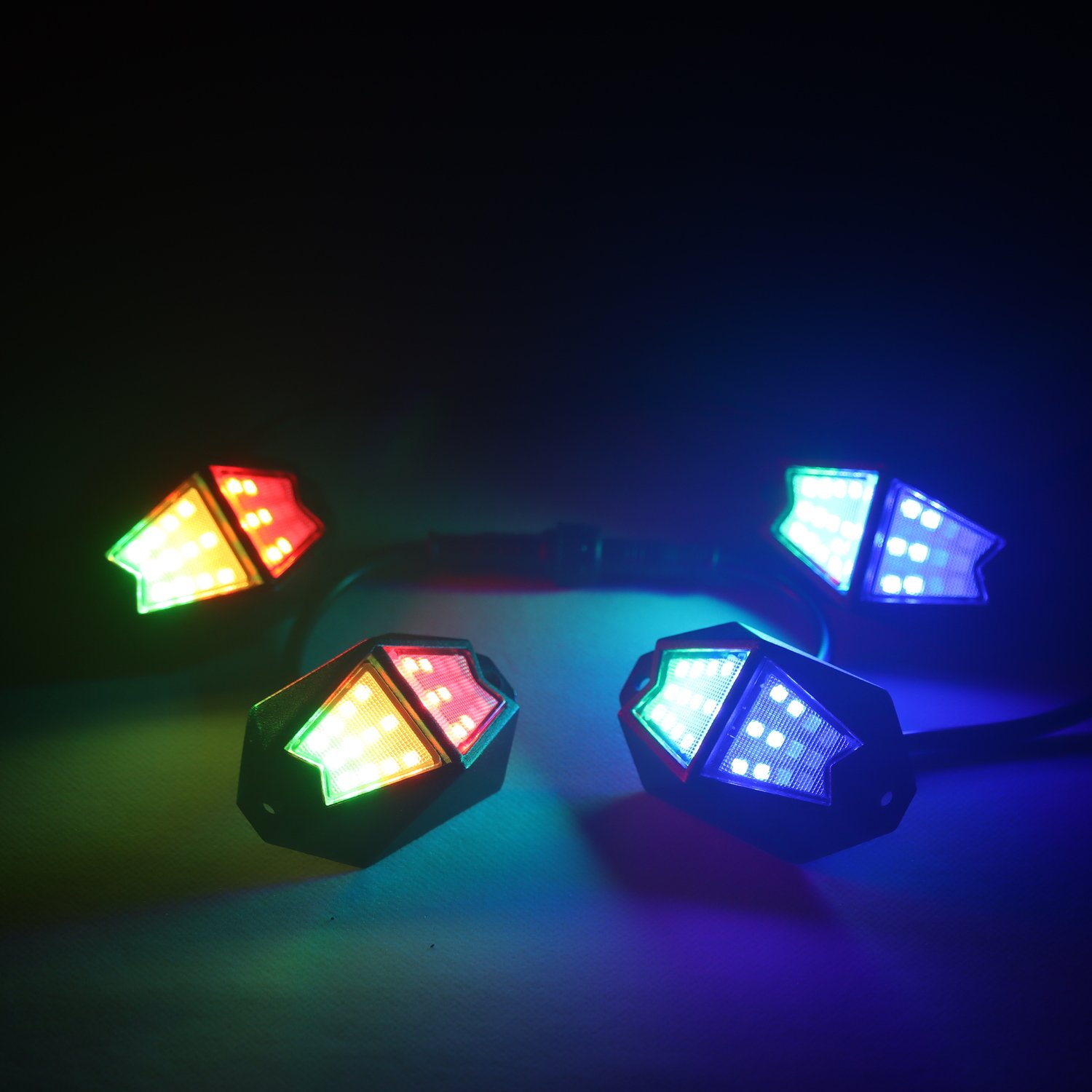 Wide Angle Rocklights Illuminating Obstacles RGB Chasing 24 Led Rock Lights for UTVs ATVs