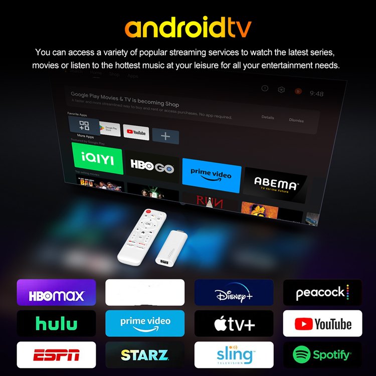 2025 Factory H96 MAX TV Stick 4K Android 10 Atv H313 2GB RAM 8GB 16GB ROM Dual Wifi BT Smart Fire TV Stick Set-Top Box H96MAX