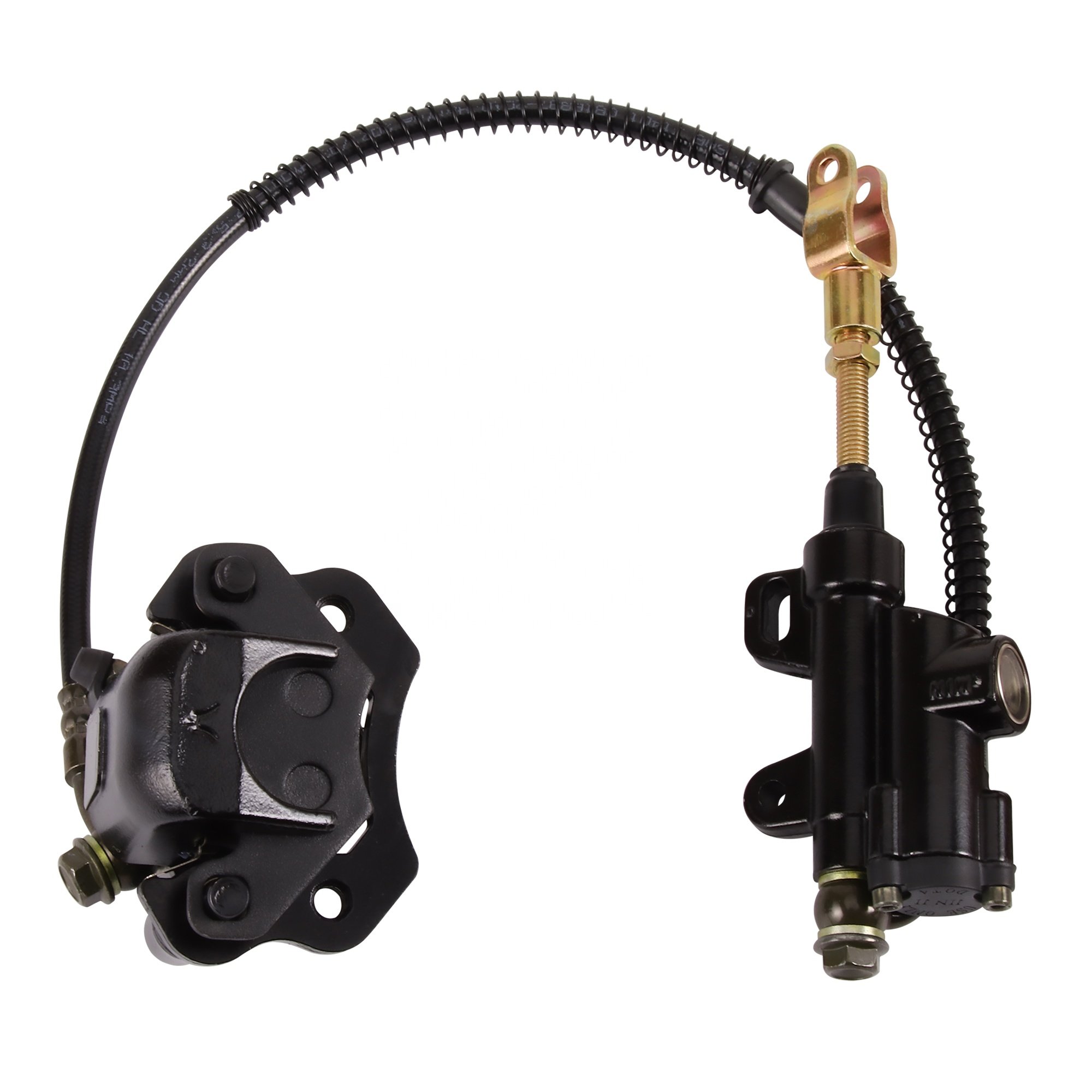 GOOFIT Rear Foot Brake Clutch Folding Hydraulic Master Cylinders Pump Caliper Assembly Replacement for 50cc 70cc 90cc 110cc ATV