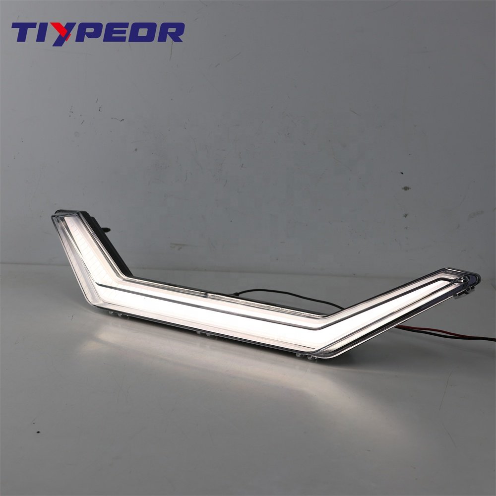 TIYPEOR ATV UTV Front Accent Light LED Center Grill DRL White/Yellow Turn Signal Light for Polaris RZR PRO XP/4 2020-2021