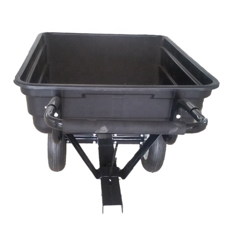 2 Wheel Heavy Duty Plastic Garden Lawn ATV Tractor Timber Dump Trailer Cart
