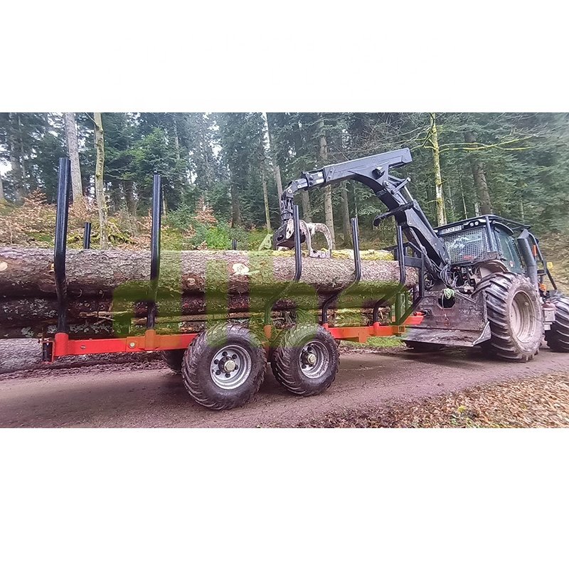 7.8 Meter 2 Ton Lifting Capacity Wood Log Trailer with Crane Gasoline Powered Lumber Loader Grapple for ATV UTV Forestry