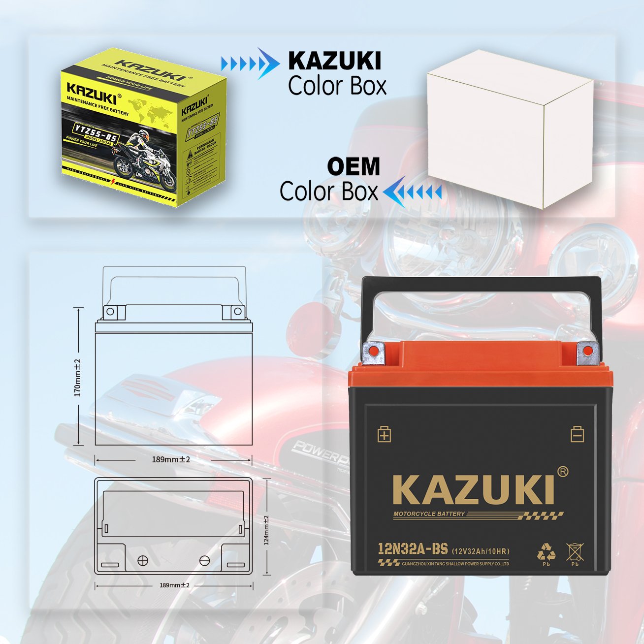 Best Motorcycle Smf Battery Prices 12V 32Ah Gel Motorbike Lead Acid Batatery for Yt32L-Bs