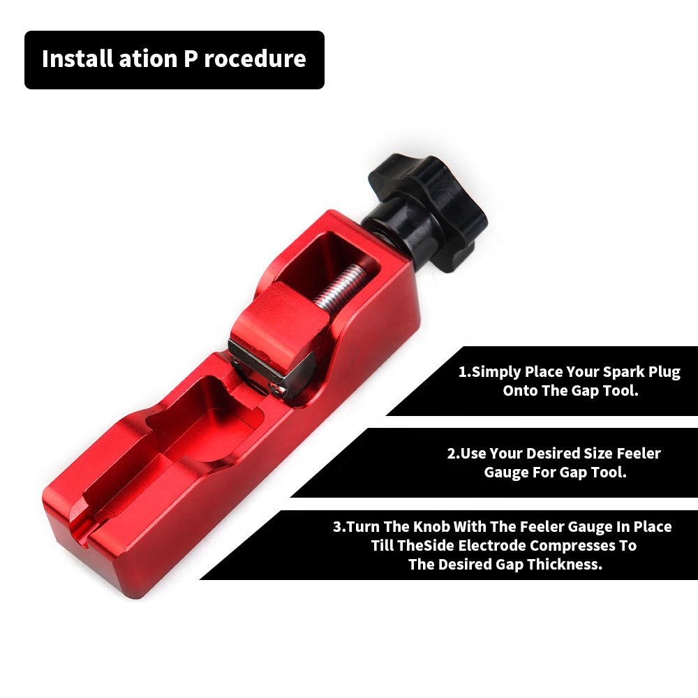 Universal Spark Plug Gap Tool Compatible with Most 10mm 12mm 14mm 16mm Spark Plugs Black - 1 Set with Gap Gauge Tools