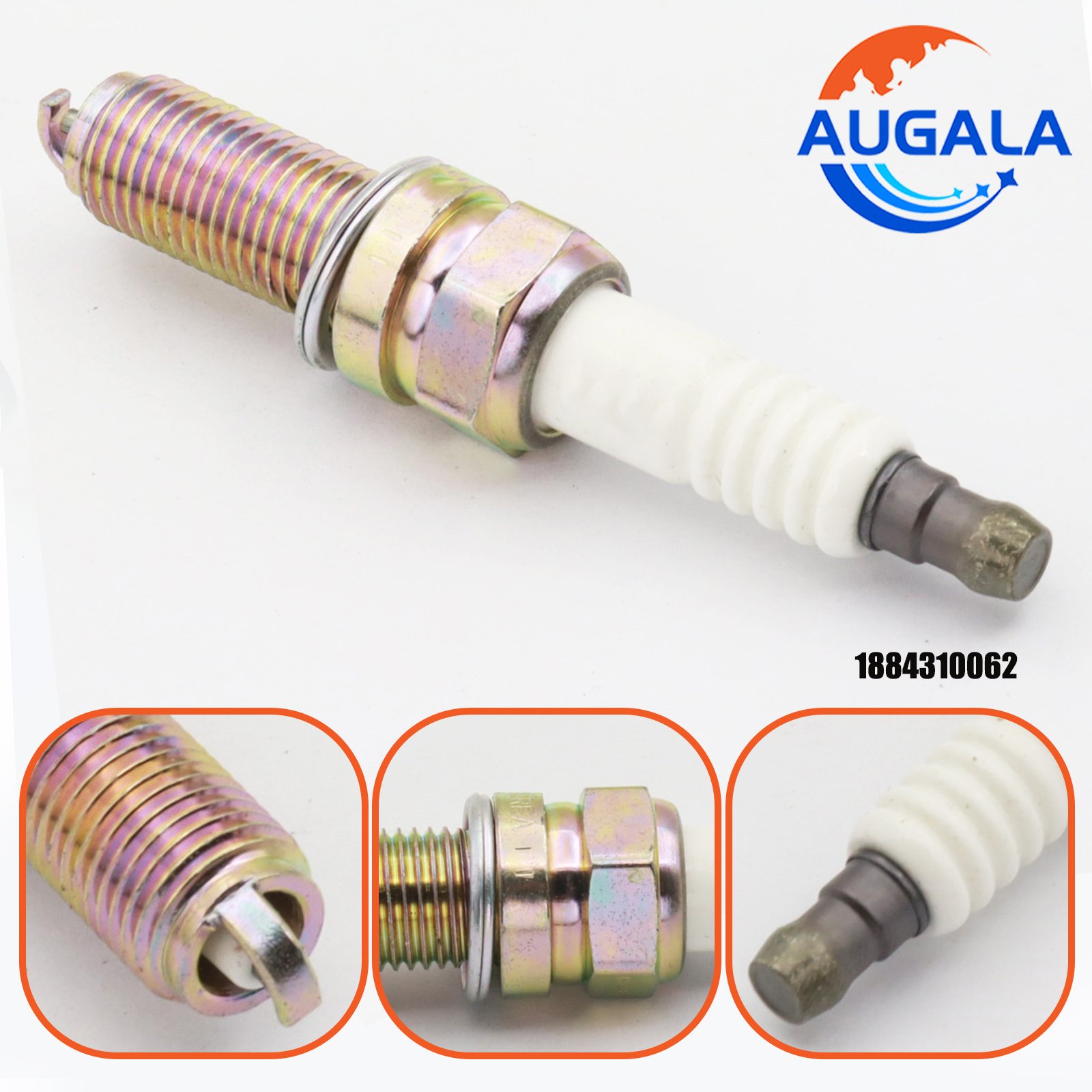 AUGALA Spark Plug 18843-10062 LKR6D10E For Hyundai Kia Accent Picanto Morning 1884310062