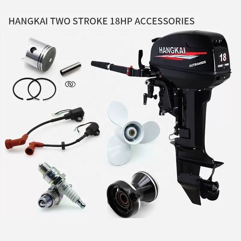 Hangkai 2 stroke 18HP marine engine gears throttle lines propellers spark plugs outboard engine accessories