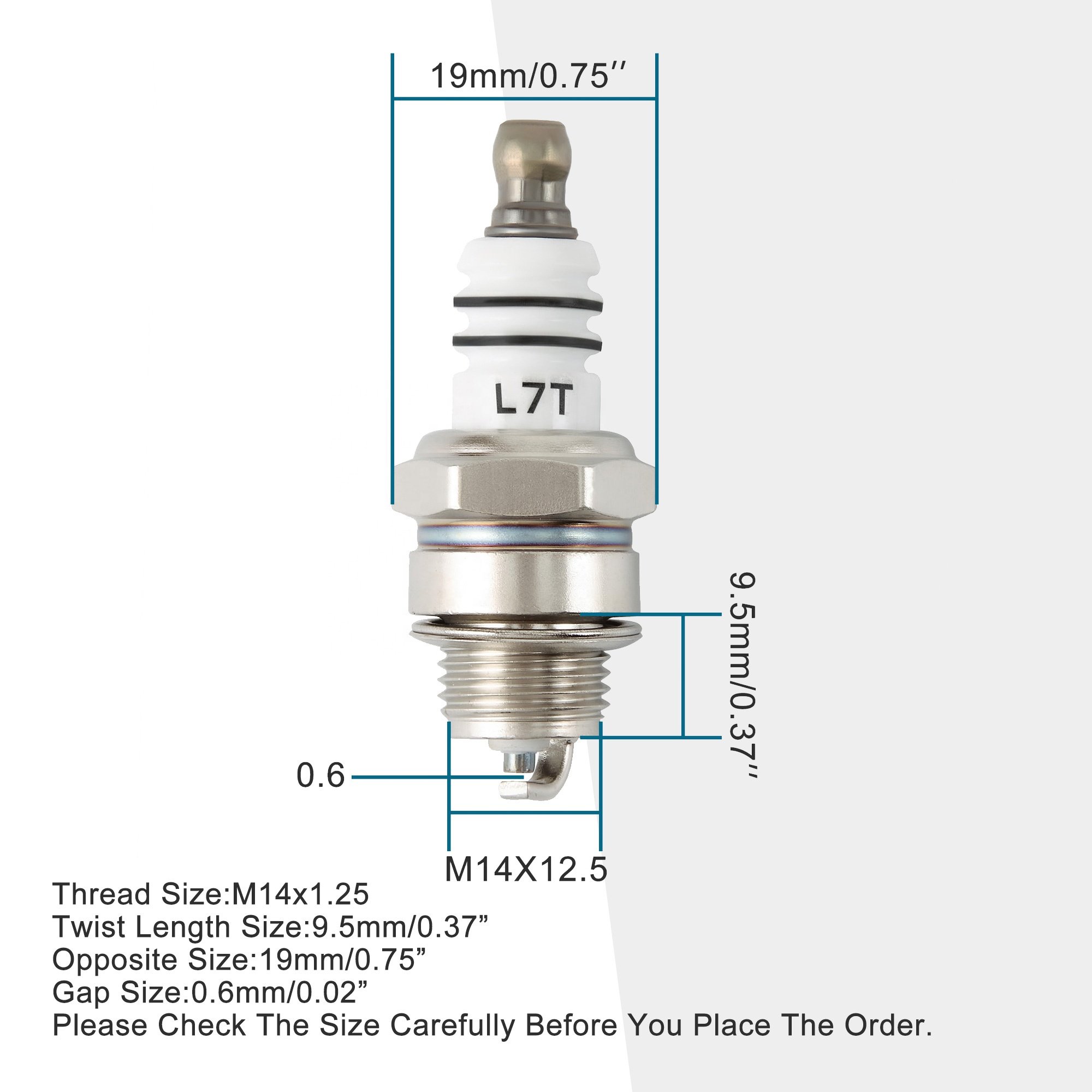 GOOFIT Spark Plug L7T Replacement For 2 Stroke Spark Plug Pocket ATV Motorbike Motor Bike