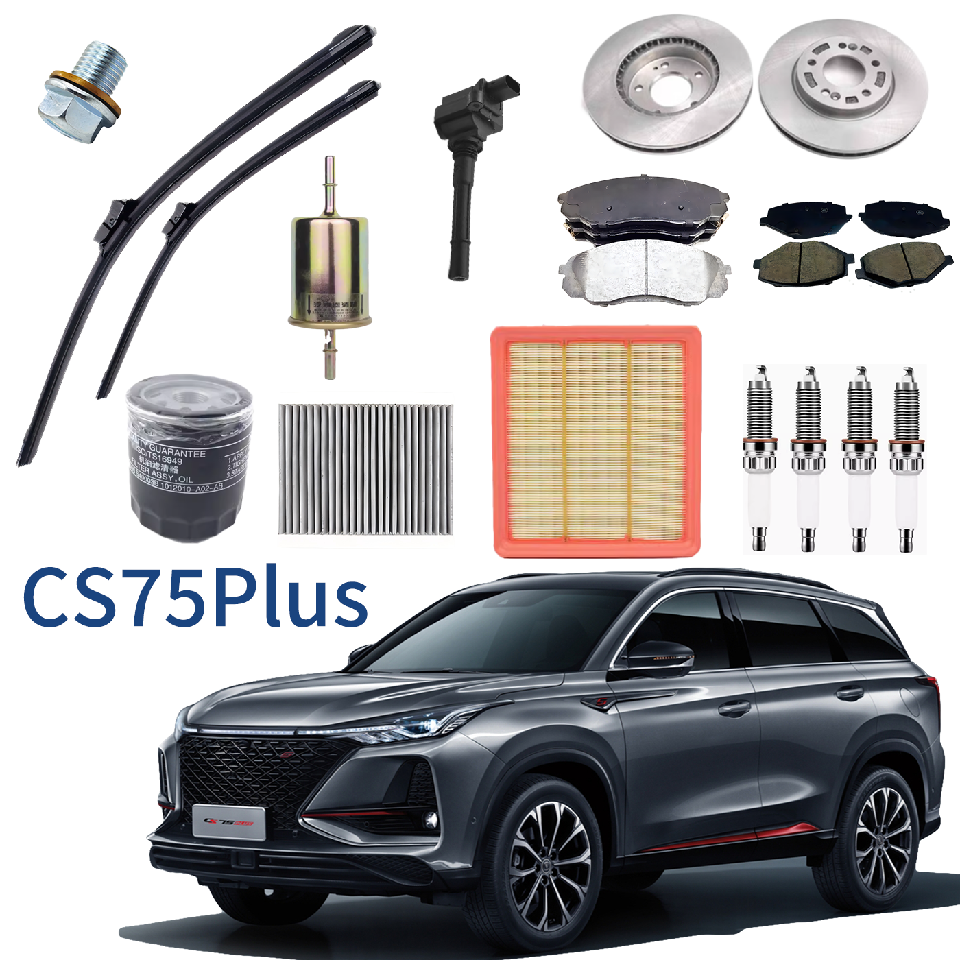 OEM Filter Brake pads Spark plug Ignition coil Wiper for Changan Alsvin CS35 CS75 Plus EADO Plus UNI-K T V Hunter