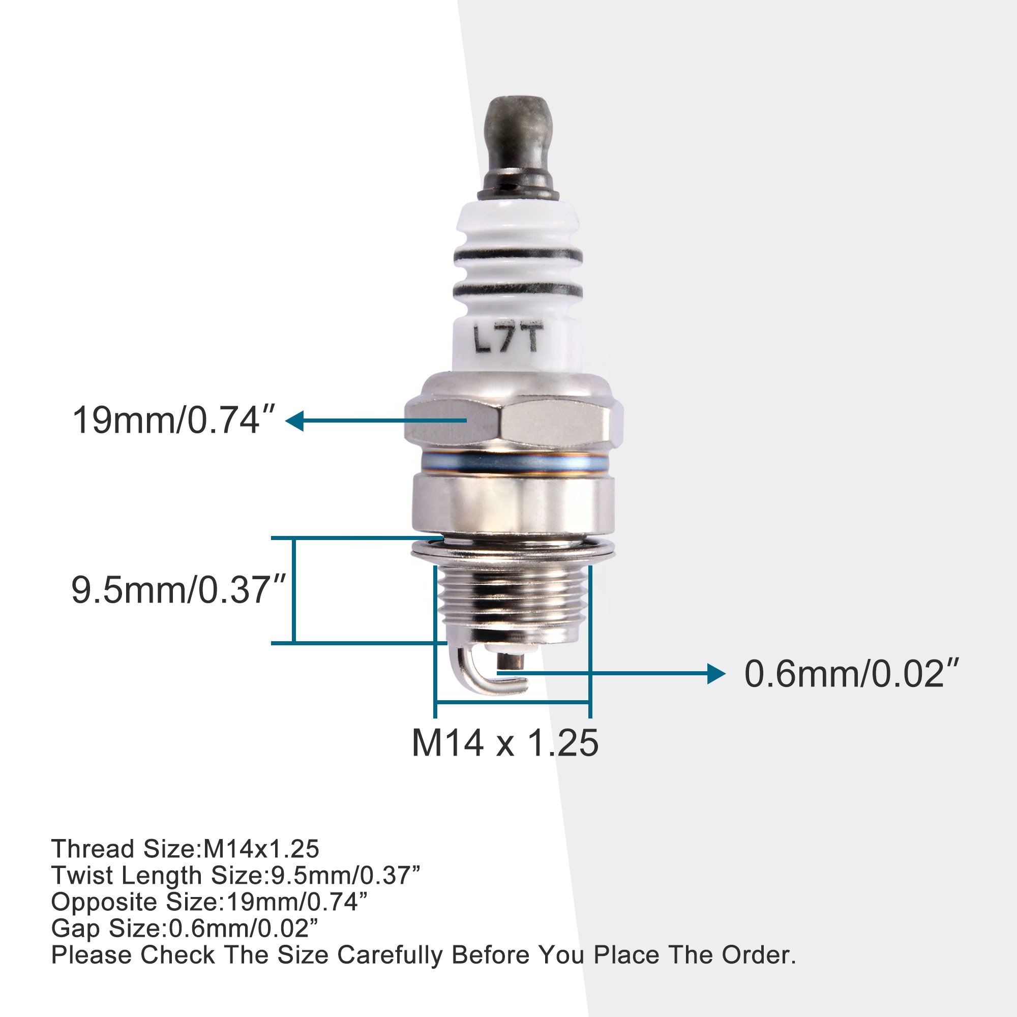 GOOFIT L7T Spark Plug Replacement For 2 Stroke 33cc 43cc 47cc 49cc Pocket Bike Mini Chopper