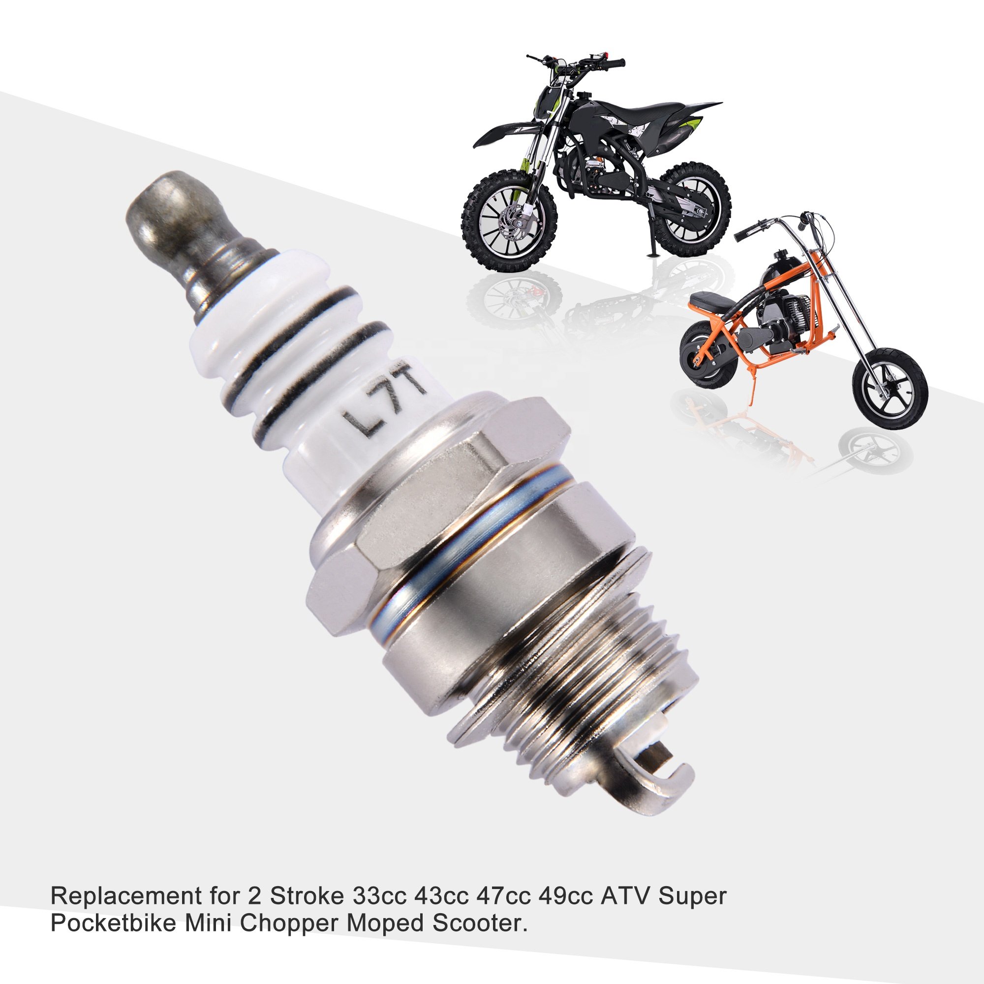 GOOFIT L7T Spark Plug Replacement For 2 Stroke 33cc 43cc 47cc 49cc Pocket Bike Mini Chopper