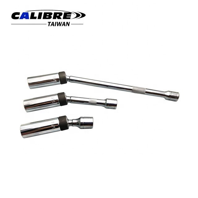 TAIWAN CALIBRE 3pc 5/8" Extended Universal Magnetic Swivel Spark Plug Socket Set, spark plug socket extension