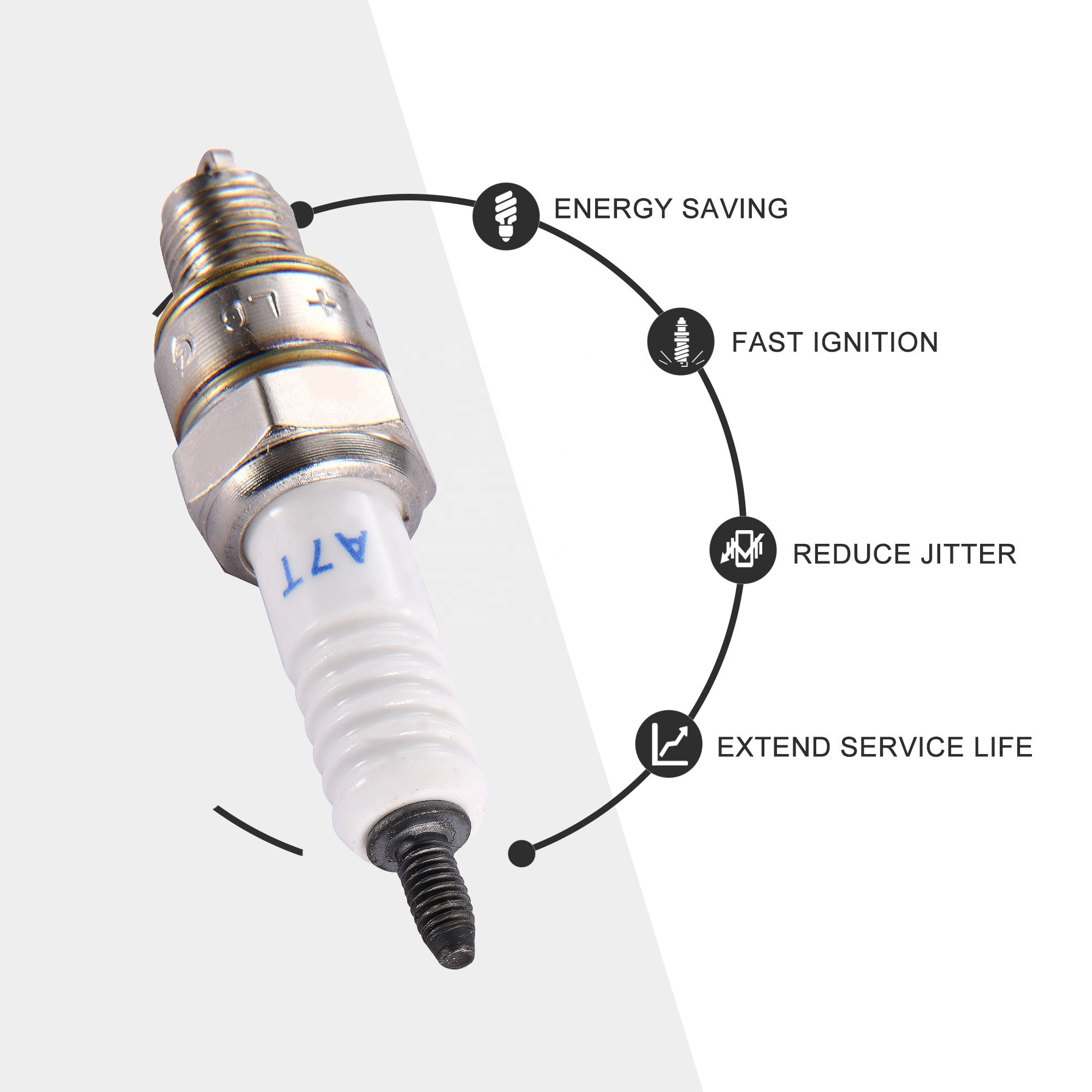 GOOFIT A7TC Spark Plug 4pcs/set Replacement For 110cc 125cc 140cc ATV Dirt Bike Go Kart Scooter