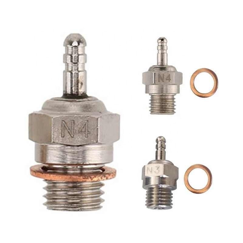 N3 N4 Spark Plug Heavy Duty Steel Glow Plug For HSP 70117 Vertex SH Nitro Engine Parts 1/10 1/8 RC Buggy Truck Repair Tool Parts