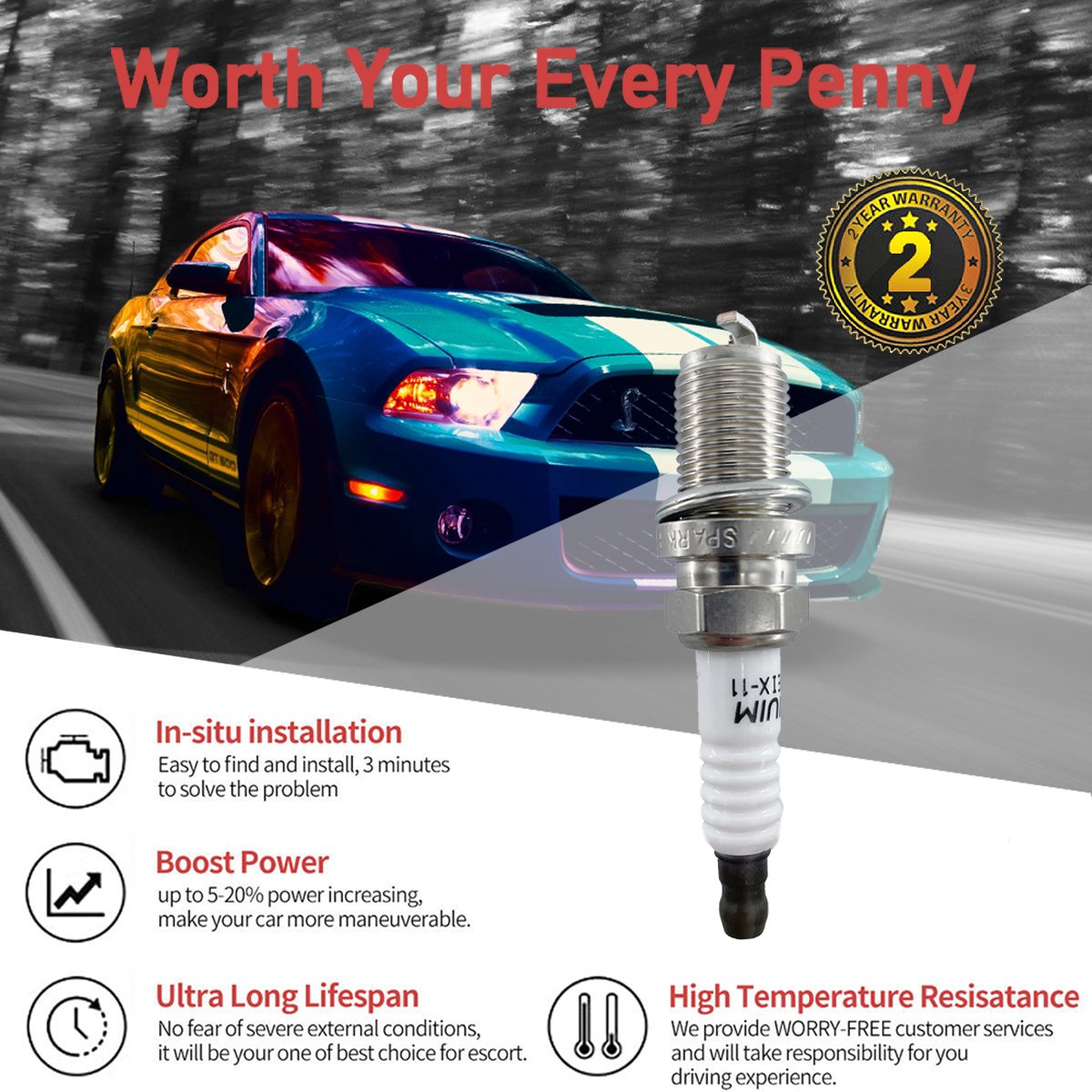 Factory outlet iridium spark plug BKR6EIX-11 227242723764 ILKAR7B11 for Mitsubishi Honda Subaru Toyota Nissan