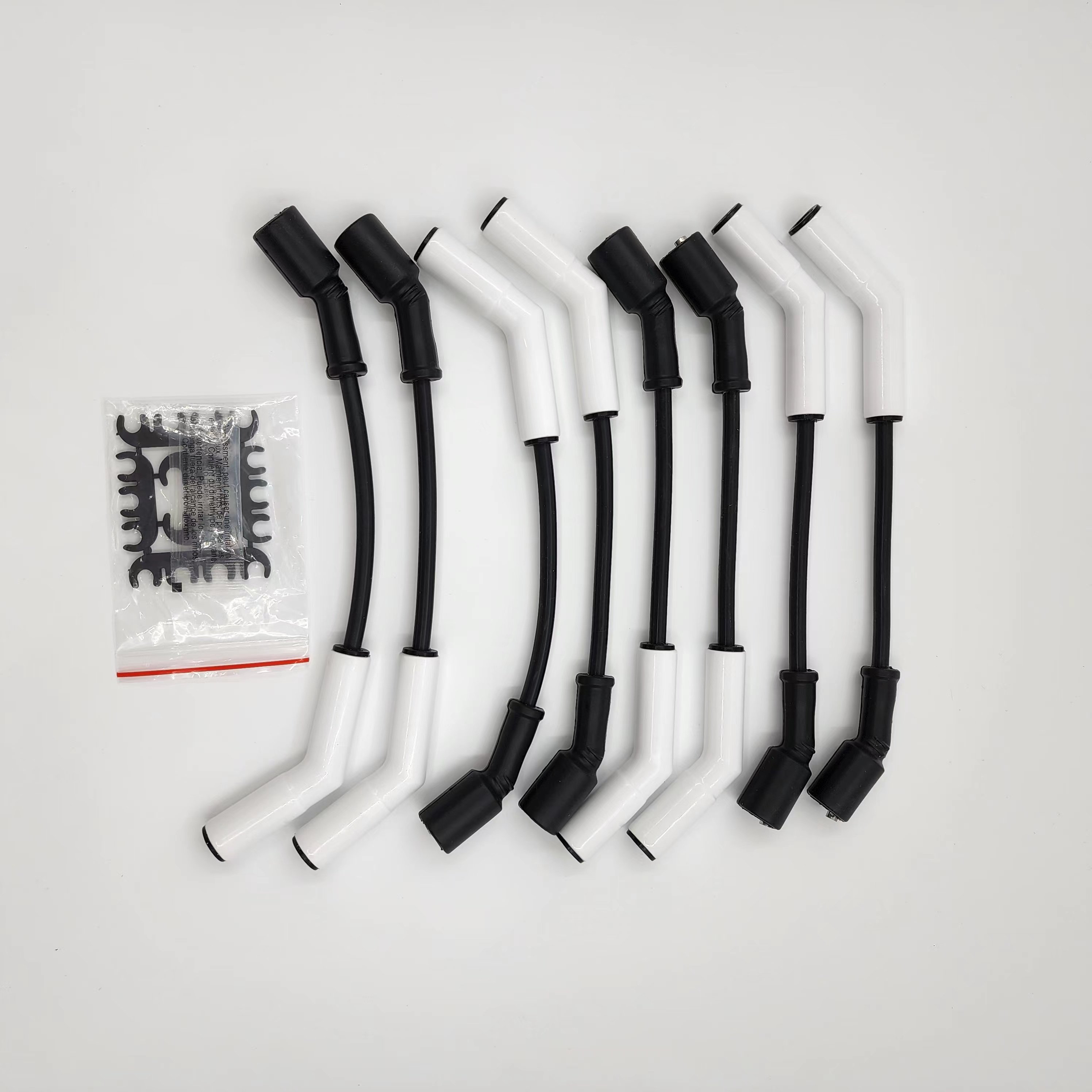 8pcs 9070C Hot Rod Parts Muscle Car LS LS1 Terminals Ceramic Boot Ceramic Boot Spark Plug Wire Set 9070CK