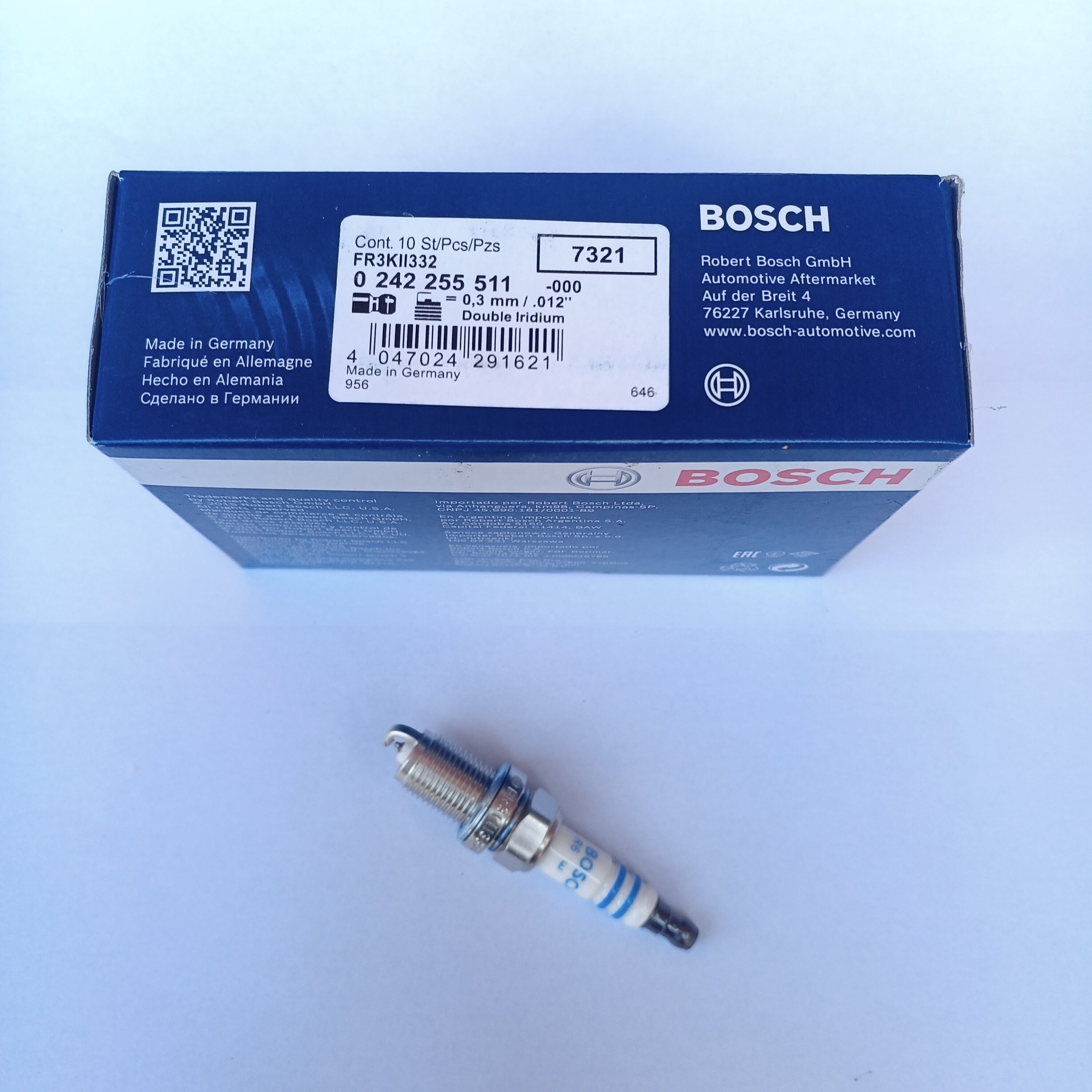 Spark Plug 0 242 255 511 FR3KII332 (0242255511) Double Iridium
