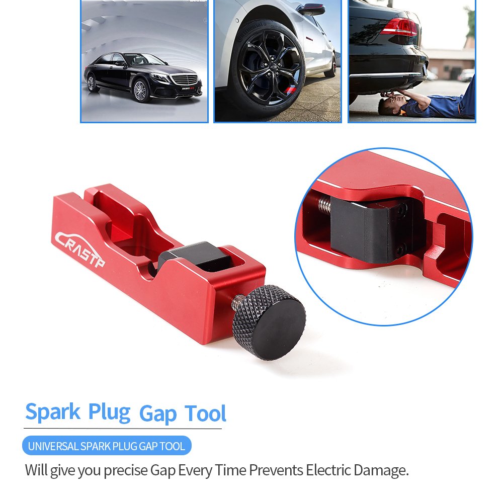 Universal Spark Plug Gap Tool Compatible with Most 10mm 12mm 14mm 16mm Spark Plugs Black