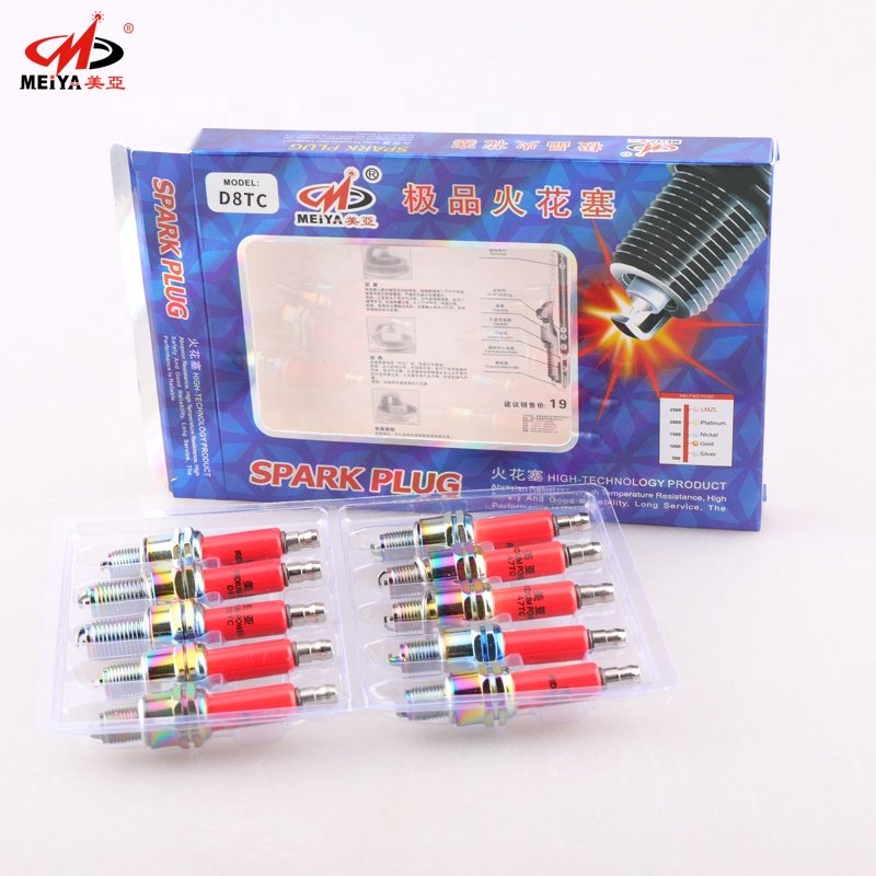 D8TC MEIYA Motorcycle spark plugs motorcycle Spare Parts and Accessories Factory direct sale price Isostatic ceramics
