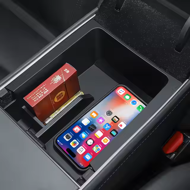 Convenient Front Center Console Organizer Tray for Tesla Model 3/Y ABS Plastic Material for Rear Placement