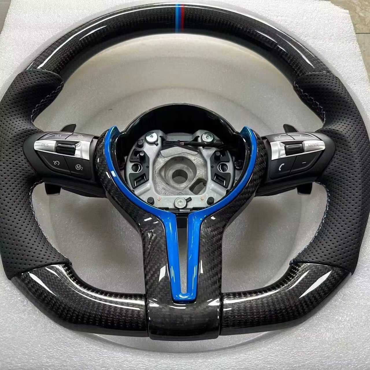 Wholesale Price Black perforated leather Carbon sports steering wheel leather carbon fiber