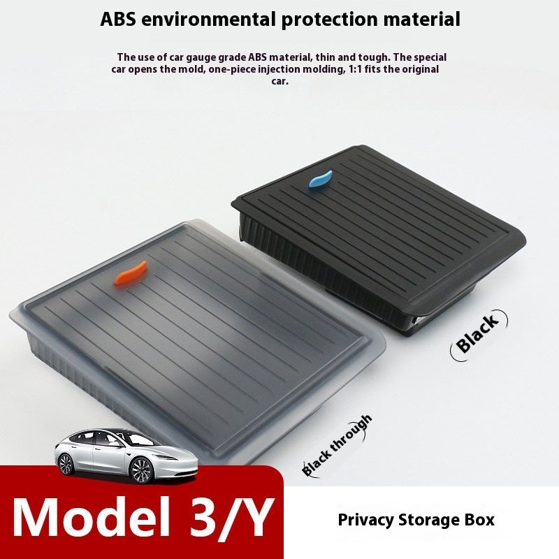 Front Armrest Box for Tesla Model Y3 ABS Privacy Central Control Storage Box with Magnetic Hidden Storage Restoration Features