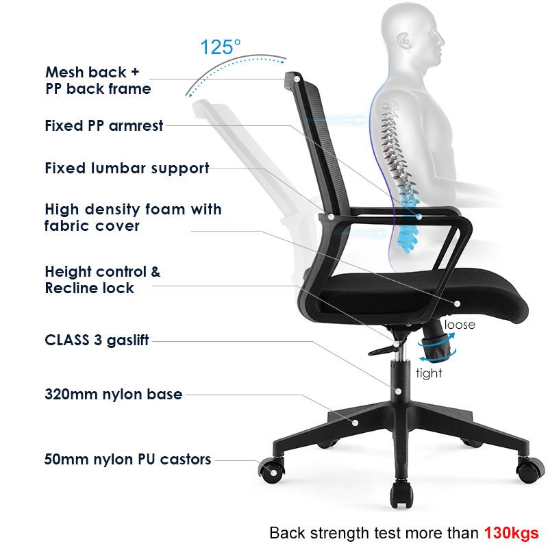 Luxury Black Racing Office Chair Comfortable boss Reclining Swivel Chair Executive Mesh Ergonomic Office Chair